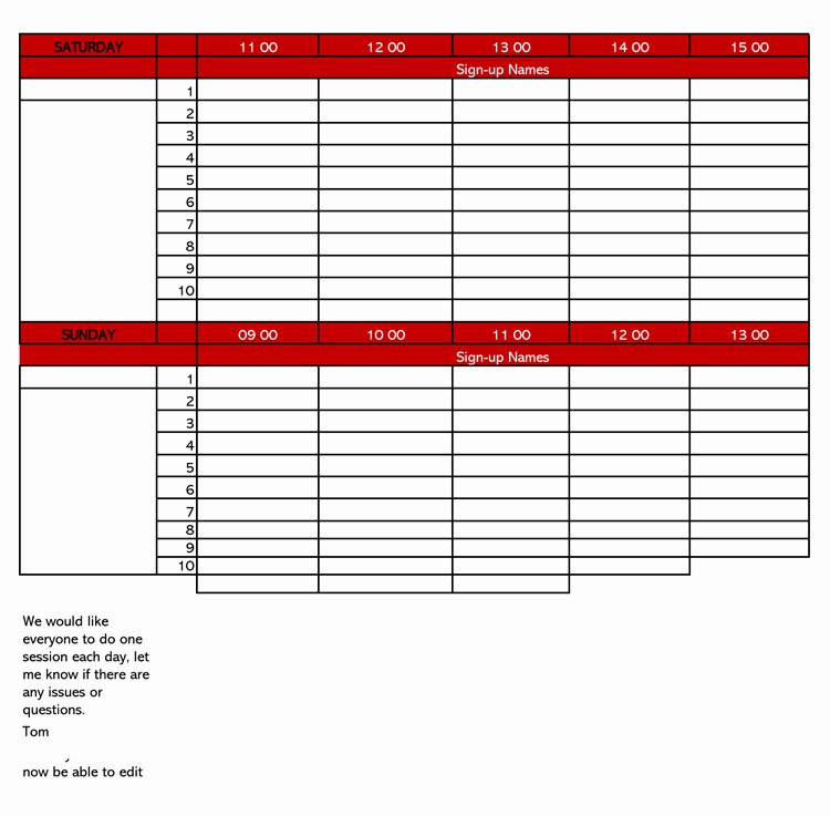 26 Free Sign Up Sheet Templates Excel &amp; Word
