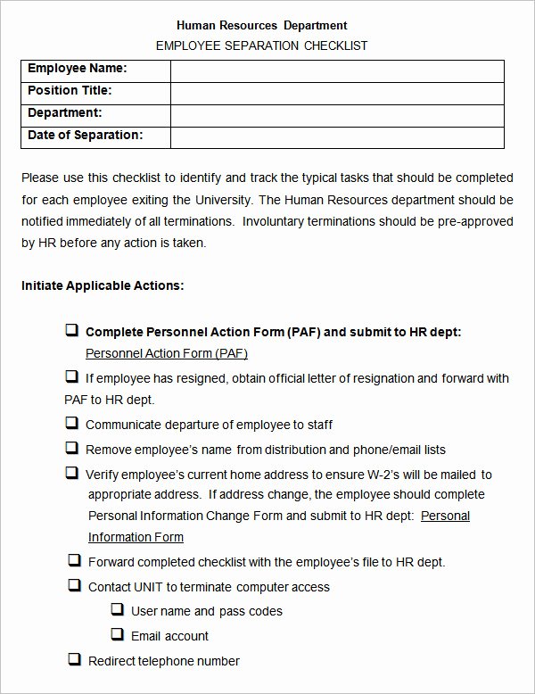 hr checklist