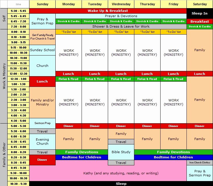 Excel Time Blocking Template