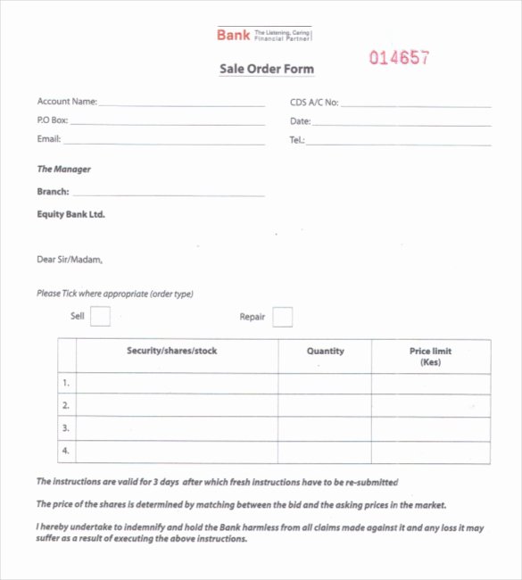 26 Sales order Templates – Free Sample Example format