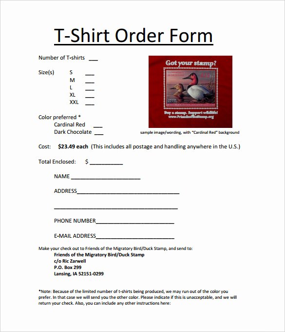 26 T Shirt order form Templates Pdf Doc