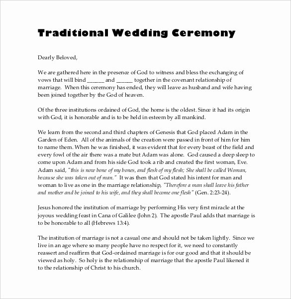 wedding ceremony program template