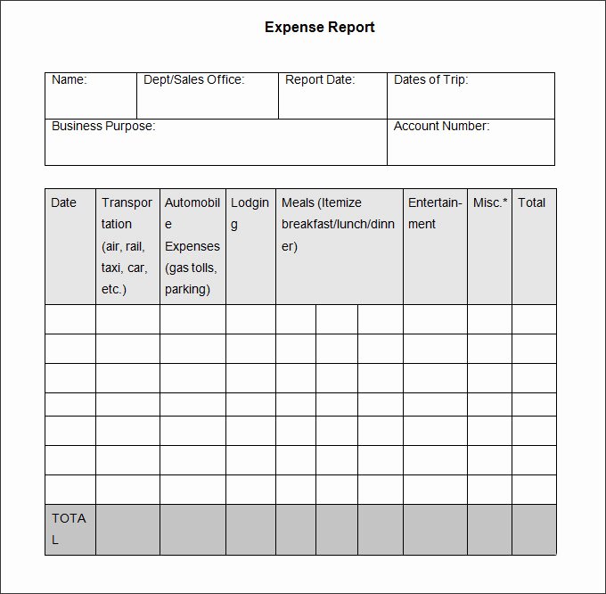 27 Expense Report Template Free Word Excel Pdf