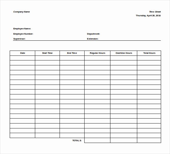 27 Ms Word Timesheet Templates Free Download