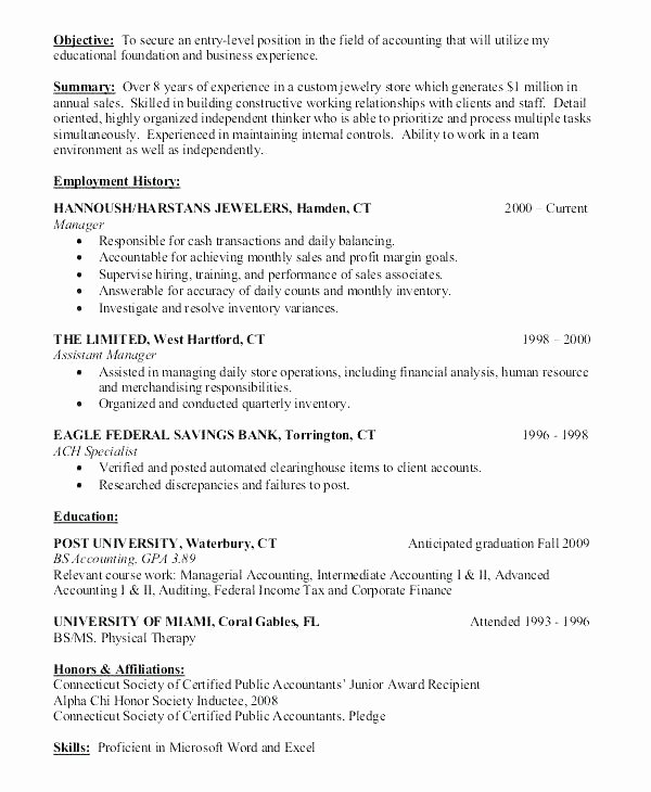 27 New Graph Entry Level Accounting Resume