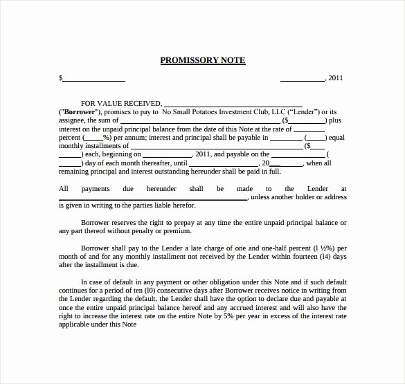 27 Promissory Note Templates