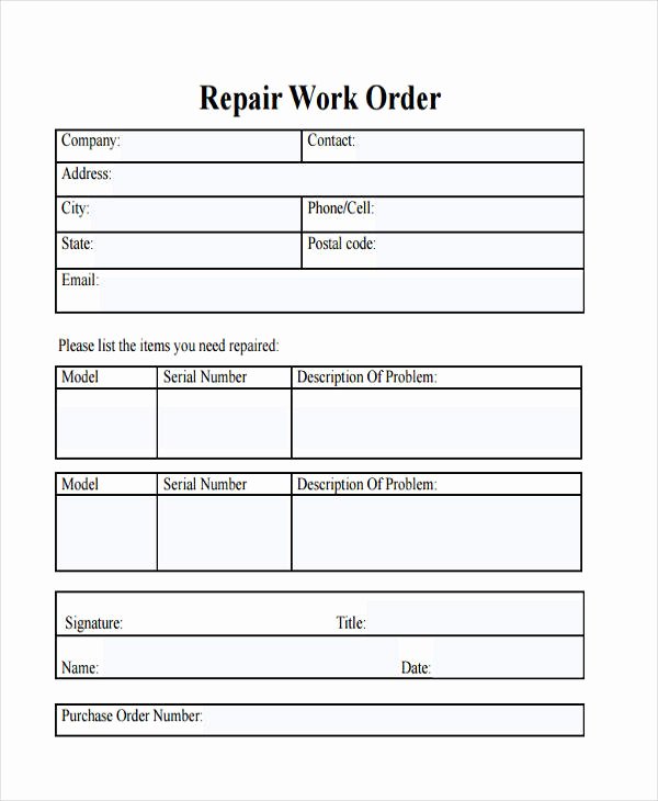 27 Work order Templates