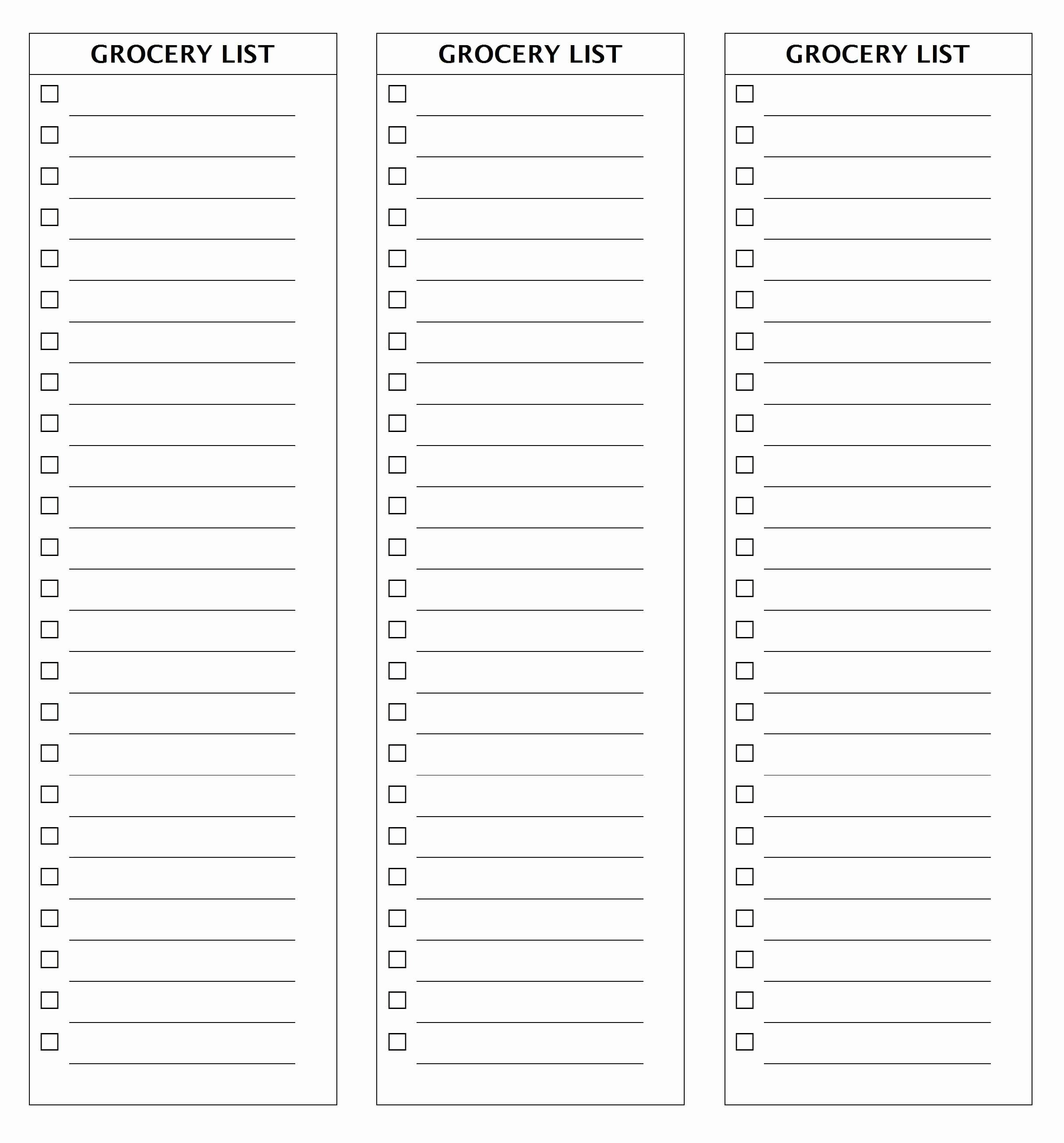 28 Free Printable Grocery List Templates