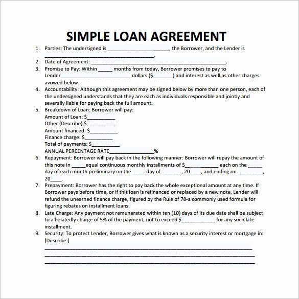 loan contract template