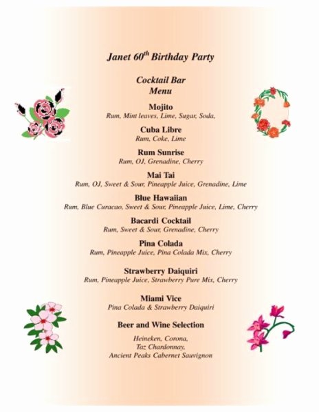 28 Of 60th Birthday Party Program Template