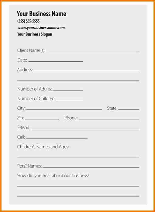 28 images of client information form template 5428