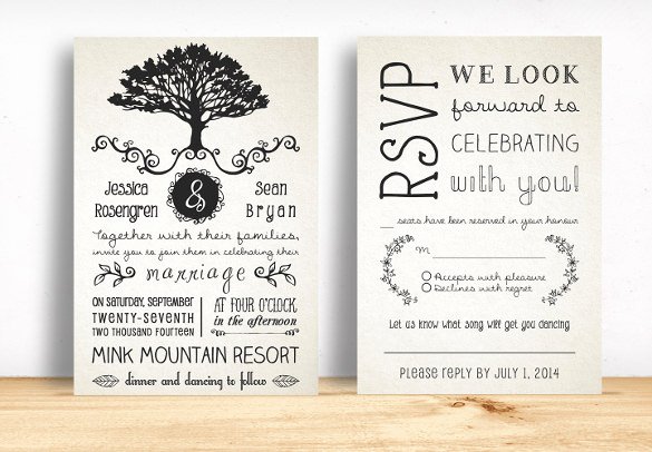 28 Rustic Wedding Invitation Design Templates Psd Ai