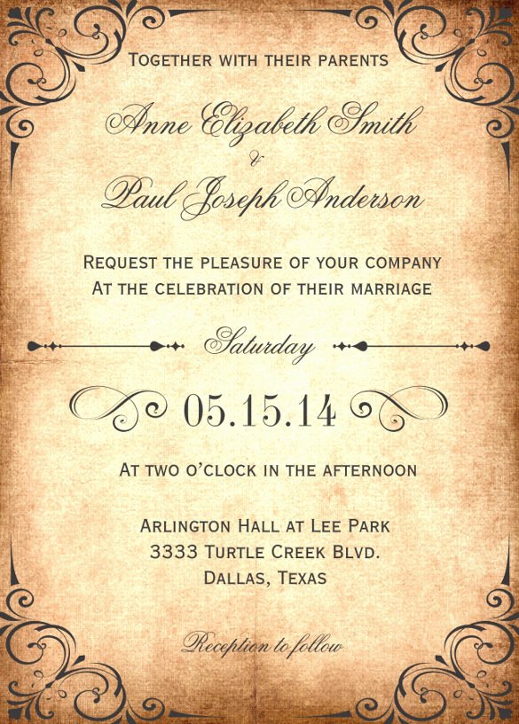 sample wedding invitation wording