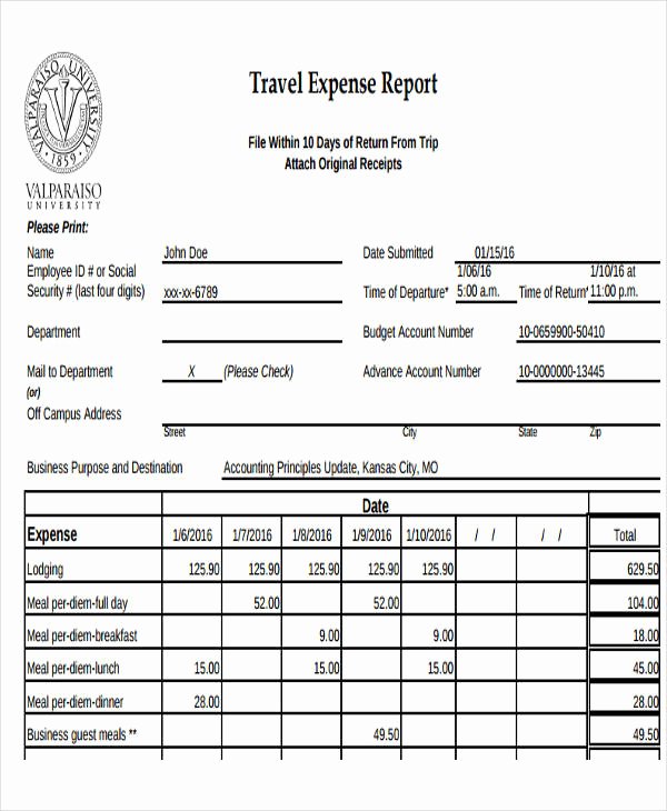 29 Expense Report Template In Pdf