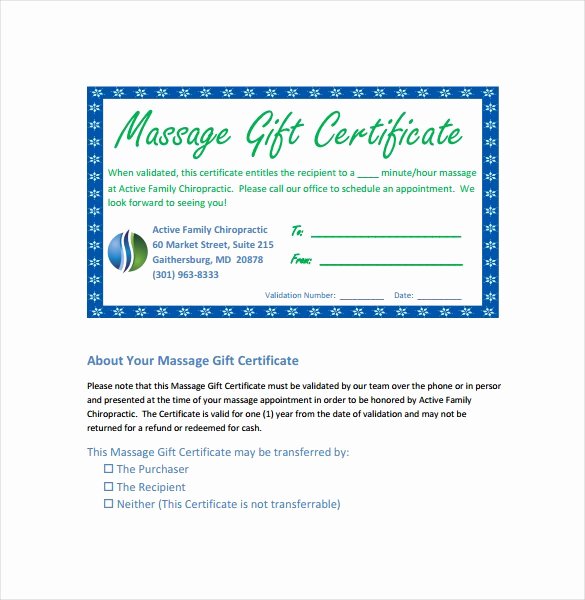 29 Of Massage Gift Certificate Template