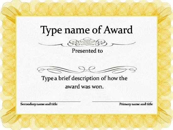 29 Printable Award themes Certificates