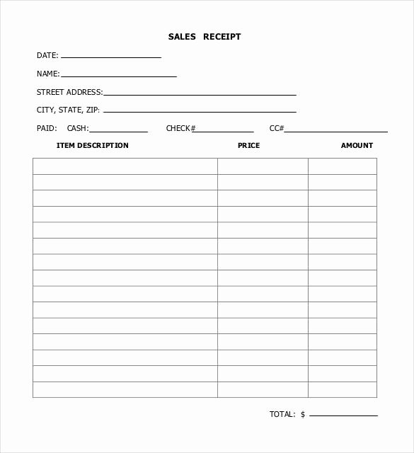 sales receipt template