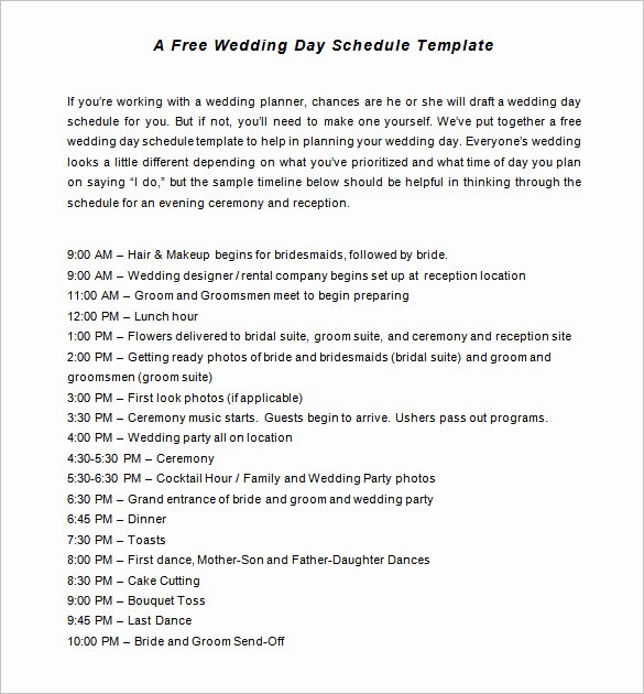 29 Wedding Timeline Template Word Excel Pdf Psd
