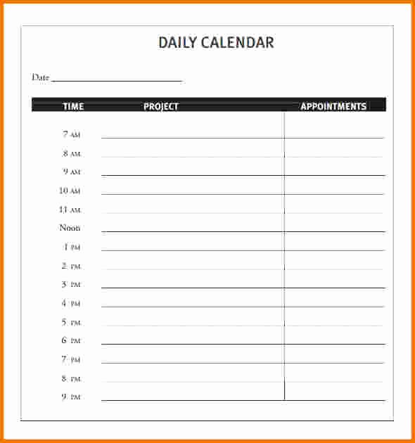 3 Daily Calendar Template