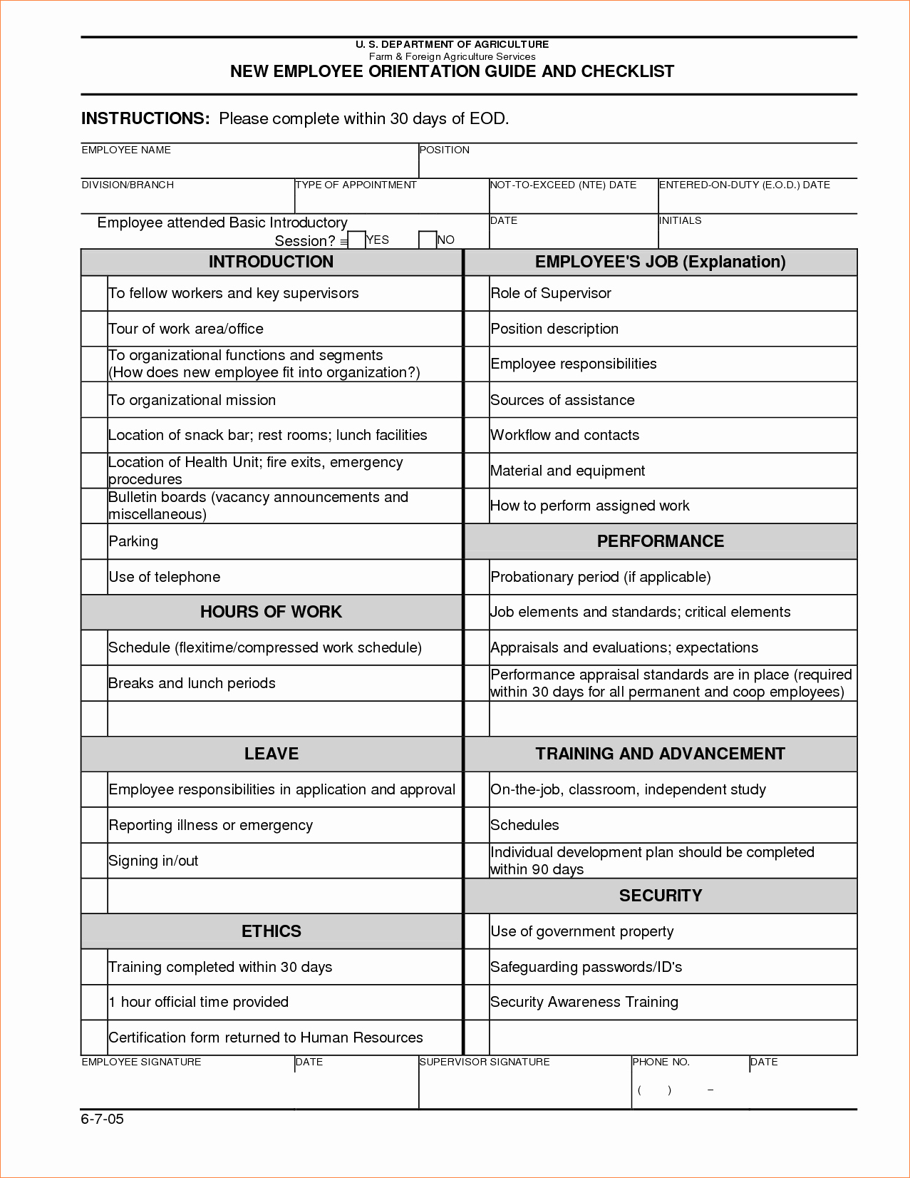 3 Employee orientation Checklist