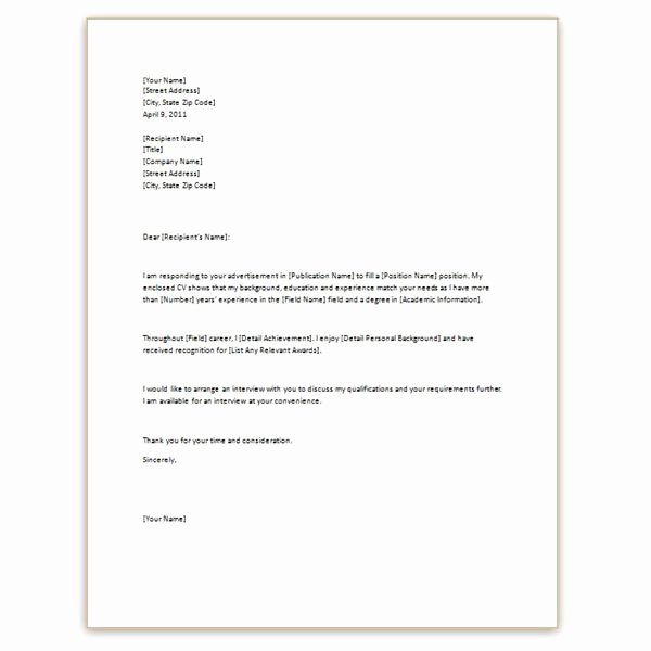 3 Free Cv Cover Letter Templates for Microsoft Word