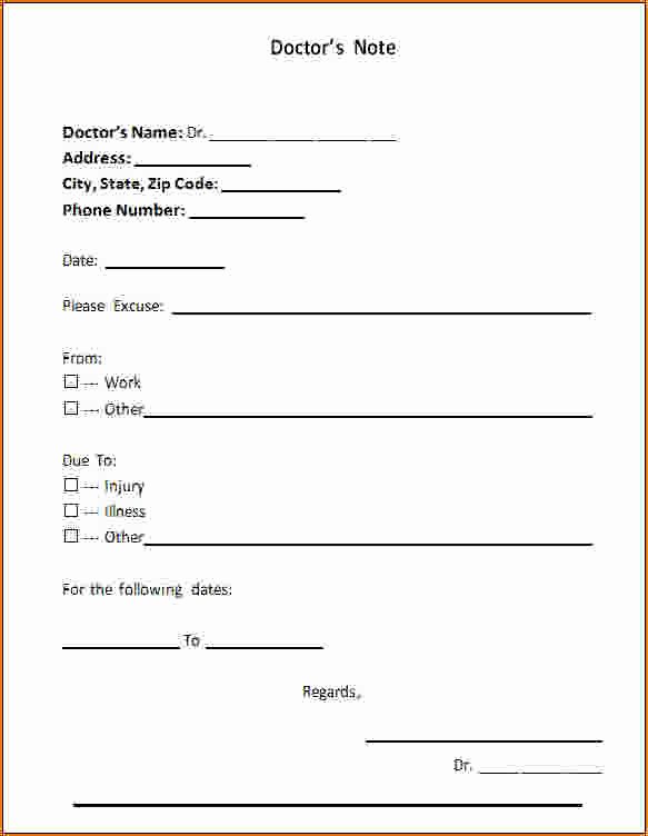 3 Free Doctors Note Template