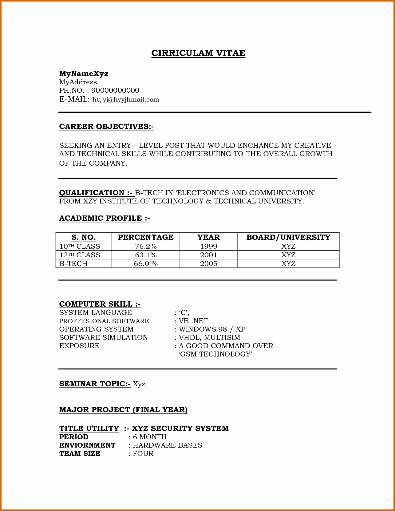 3 How to Write A Resume for A Fresher