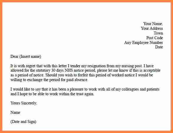 3 Resignation Letter 30 Days Notice
