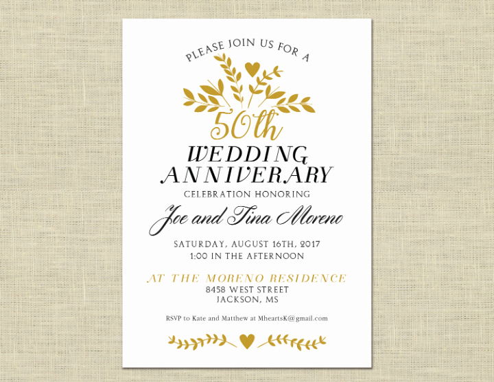 30 50th Wedding Anniversary Invitation Designs