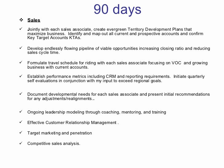 30 60 90 Days Plan to Meet Goals for New organization