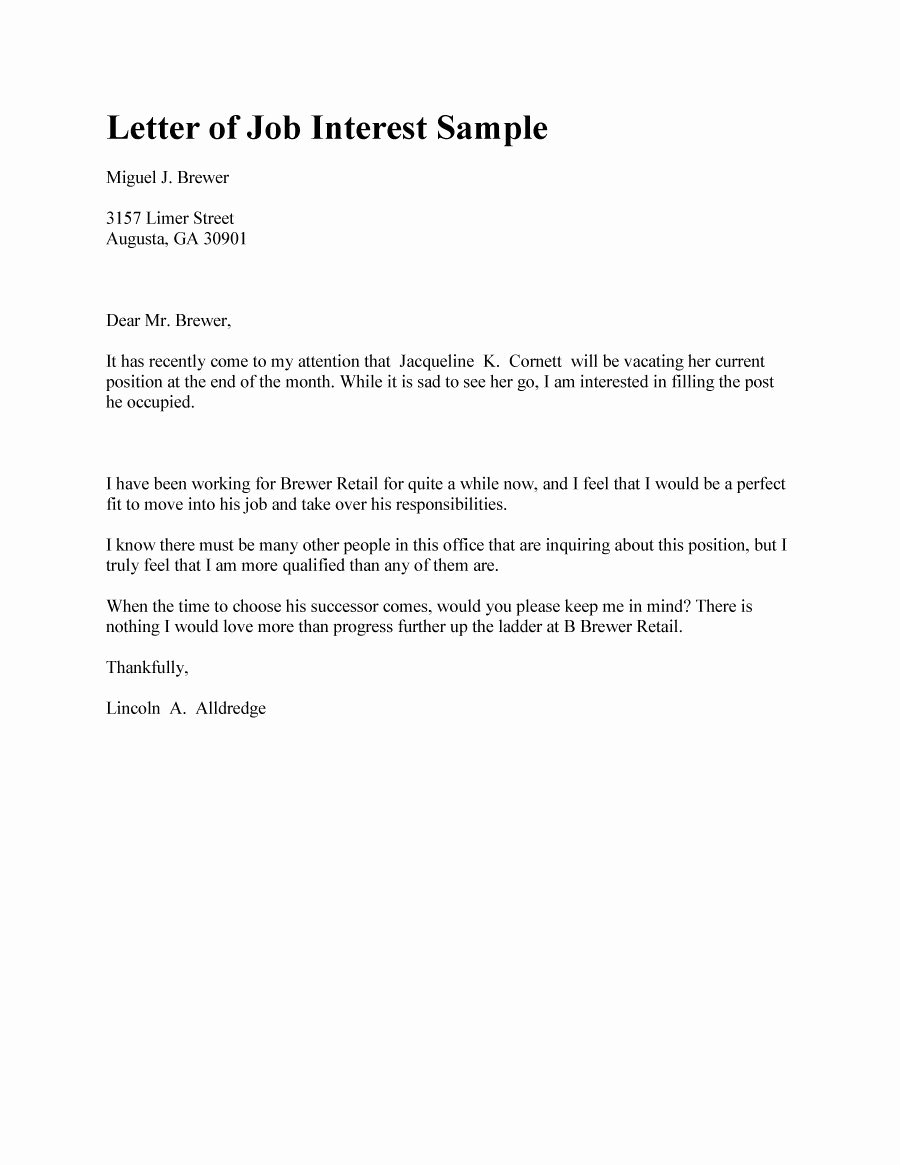 30 Amazing Letter Of Interest Samples &amp; Templates