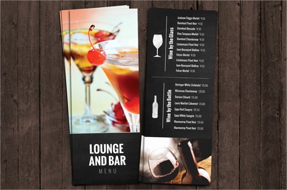 bar menu template