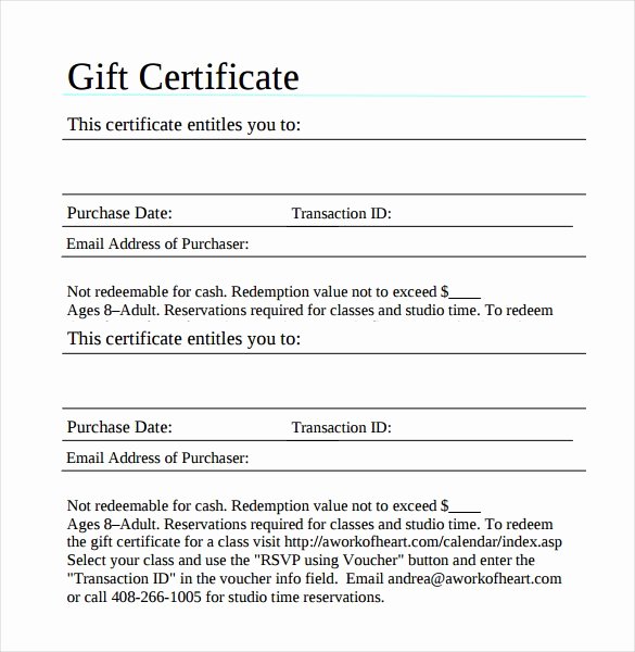 30 Blank Gift Certificate Templates Doc Pdf
