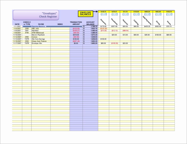 30 Checkbook Register Templates Free Pdf Excel format
