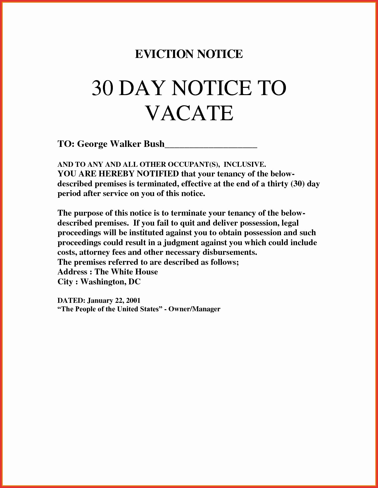 30 day eviction letter template