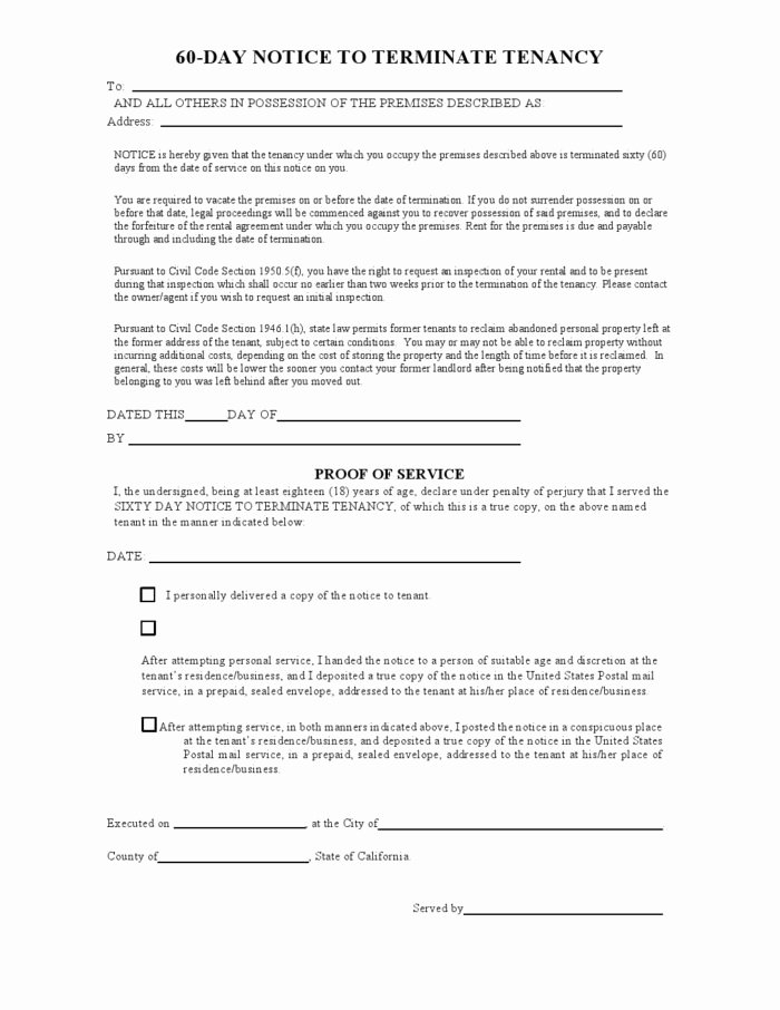 30 Day Eviction Notice Template California Templates