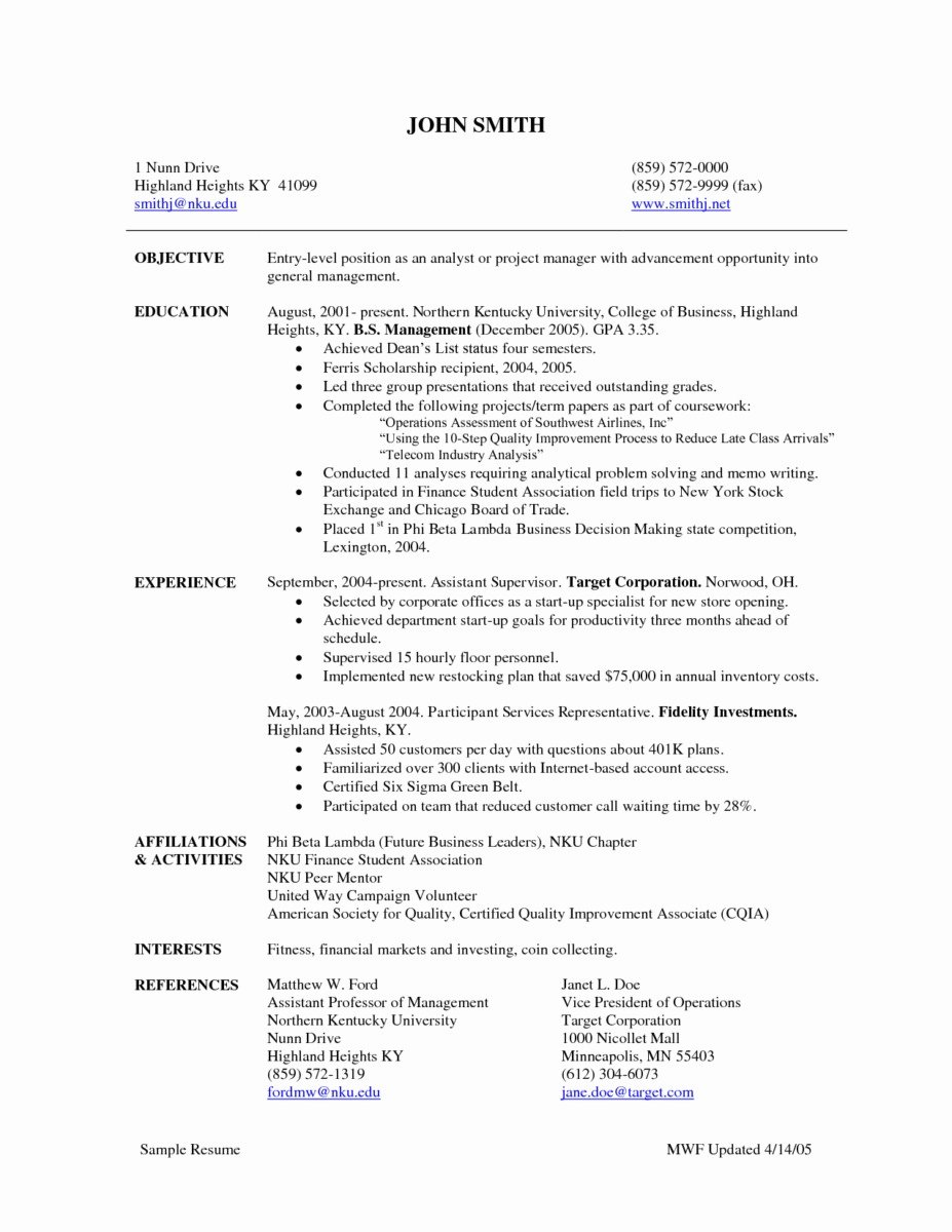 30 Entry Level Project Management Resume New