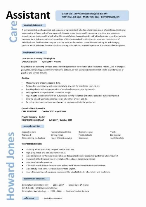 30 Home Health Care Resume Professional Template