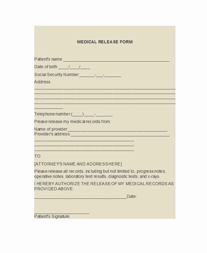 30 Medical Release form Templates Free Template Downloads
