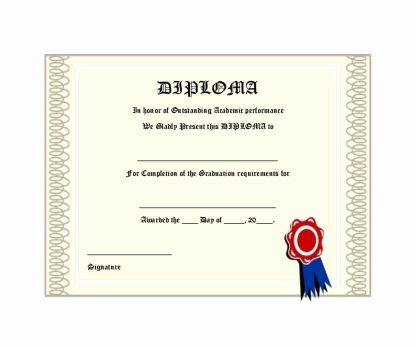 30 Real &amp; Fake Diploma Templates High School College