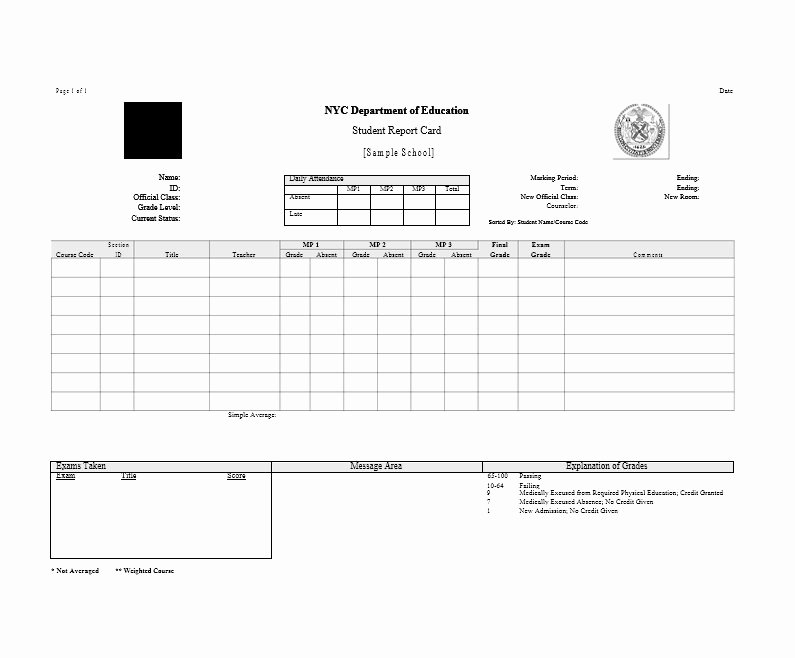 30 Real &amp; Fake Report Card Templates [homeschool High