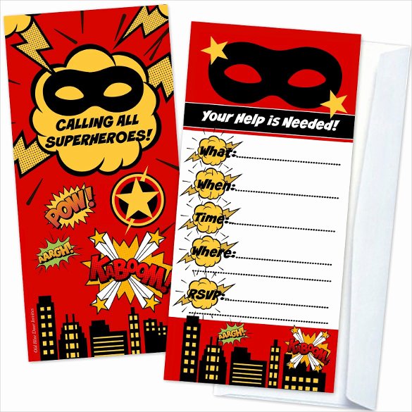 sample superhero birthday invitation