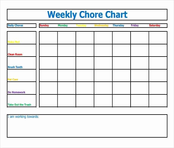 30 Weekly Chore Chart Templates Doc Excel
