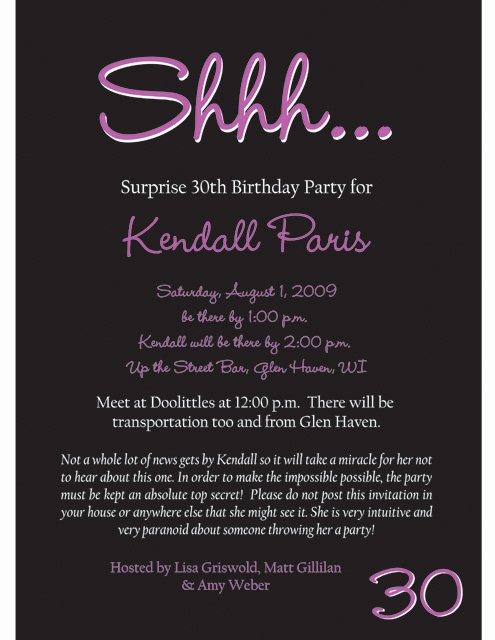 30th birthday invitations templates free printable