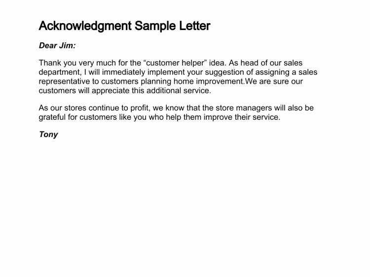 31 Acknowledgement Letter Templates Free Samples Examples