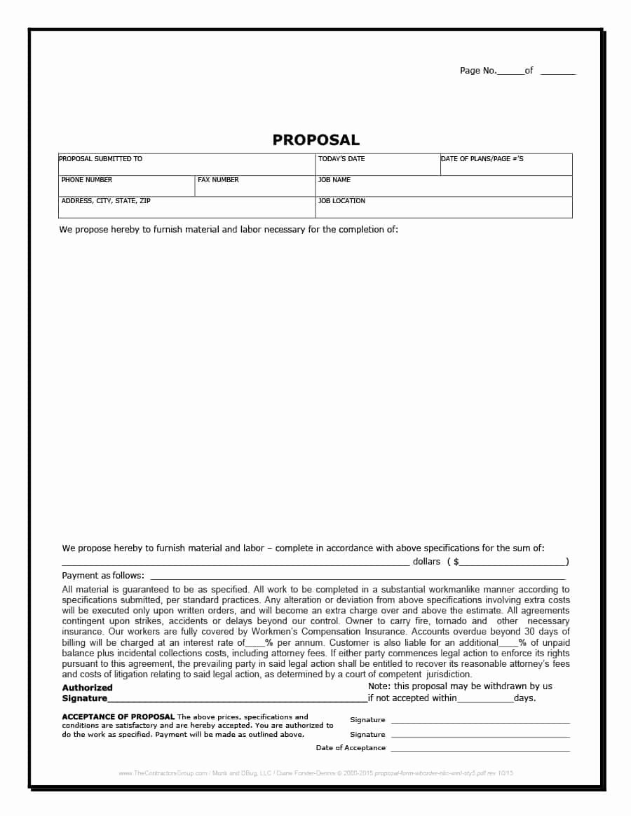 31 Construction Proposal Template &amp; Construction Bid forms