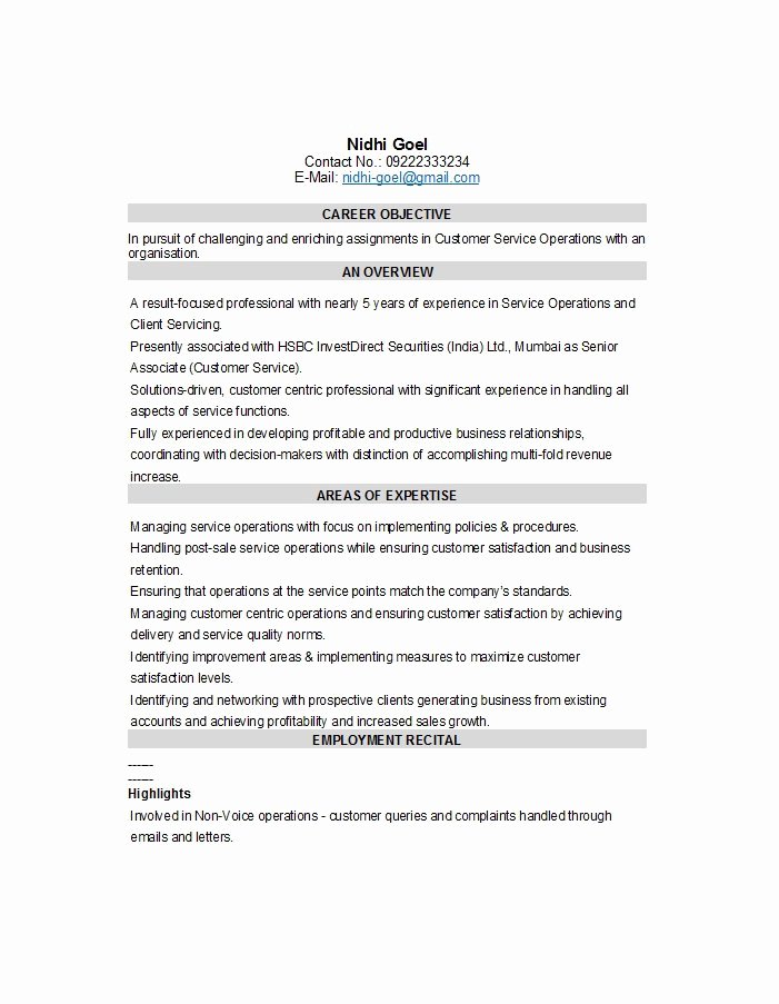 31 Free Customer Service Resume Examples Free Template