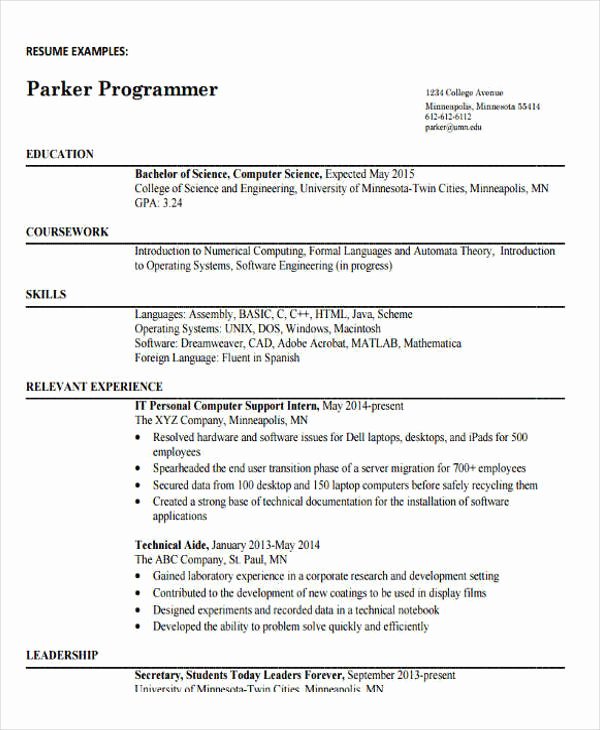 Software Engineering Resume Template Letter Example Template