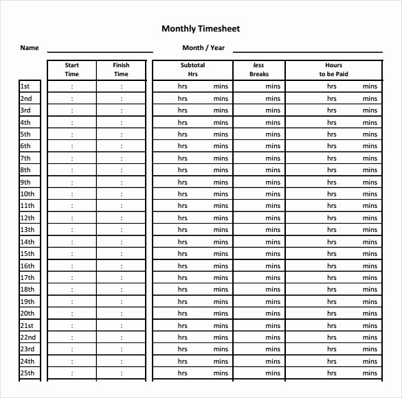 sample simple timesheet