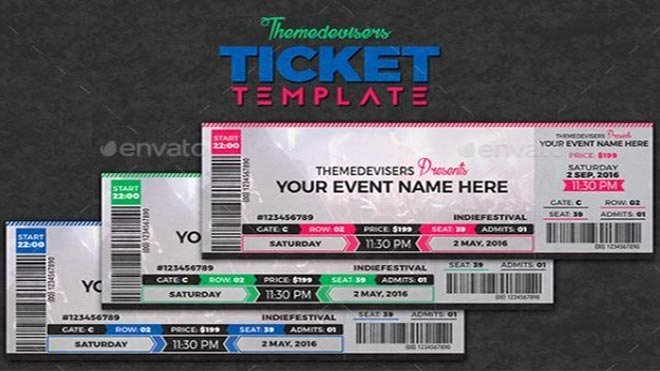 33 Free Ticket Templates &amp; Psd Mockups for Your Next